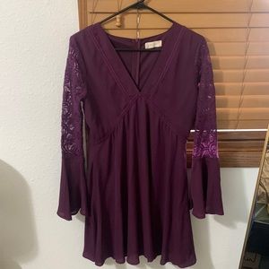 Purple long sleeve dress